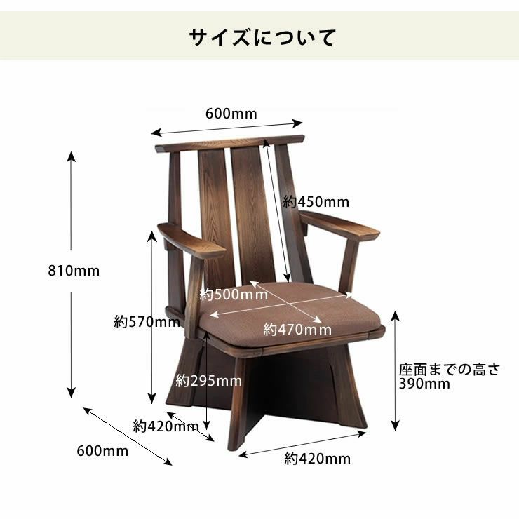 ダイニングこたつ対応回転式チェアのサイズについて