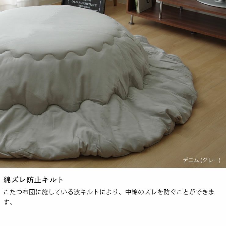 こたつ布団 厚掛け単品直径225cm「円形100～110cm」用_詳細09