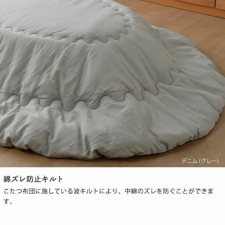 こたつ布団 厚掛け単品185cm×225cm楕円「楕円形105～120cm」用_詳細09