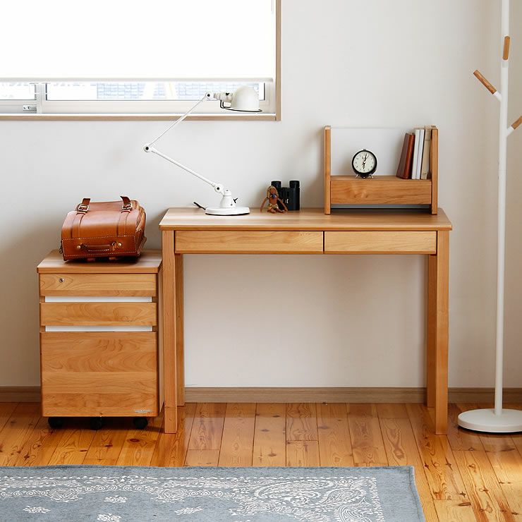 LIKKE学習デスク・ミニ上棚・ワゴンのお得なセット