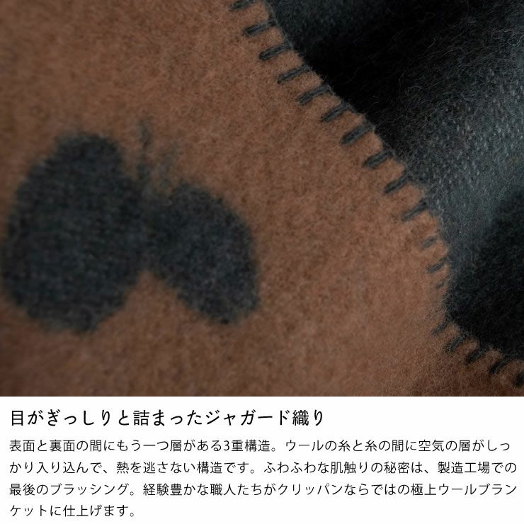 目がぎっしりと詰まったジャガード織りのブランケット