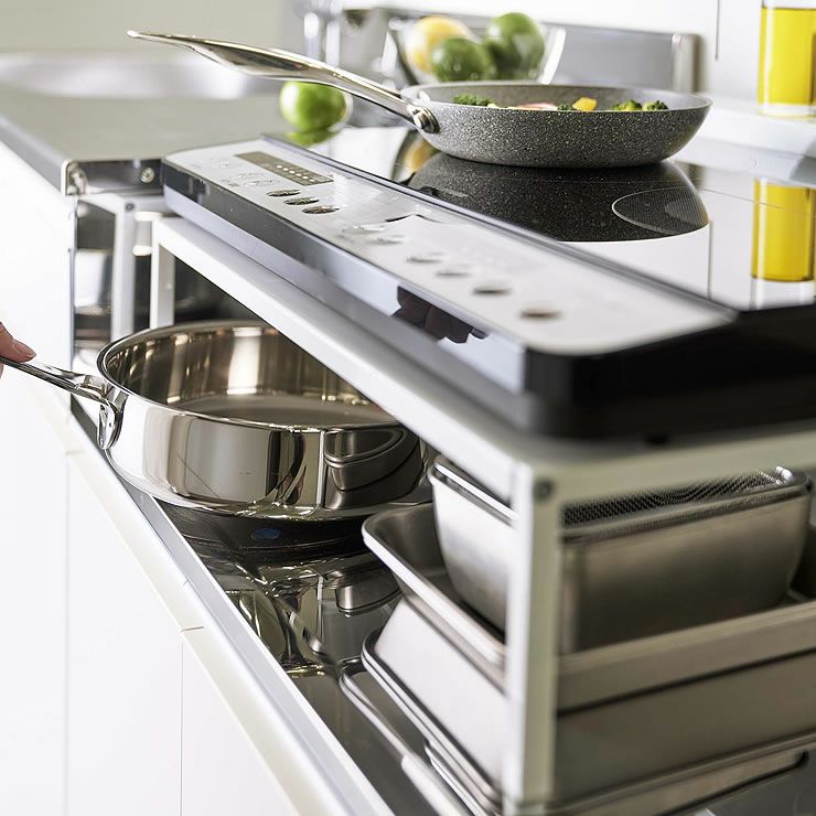 どこに置いても違和感のない汎用性の高いデザインの山崎実業棚付きIHクッキングヒーターラック tower（タワー）