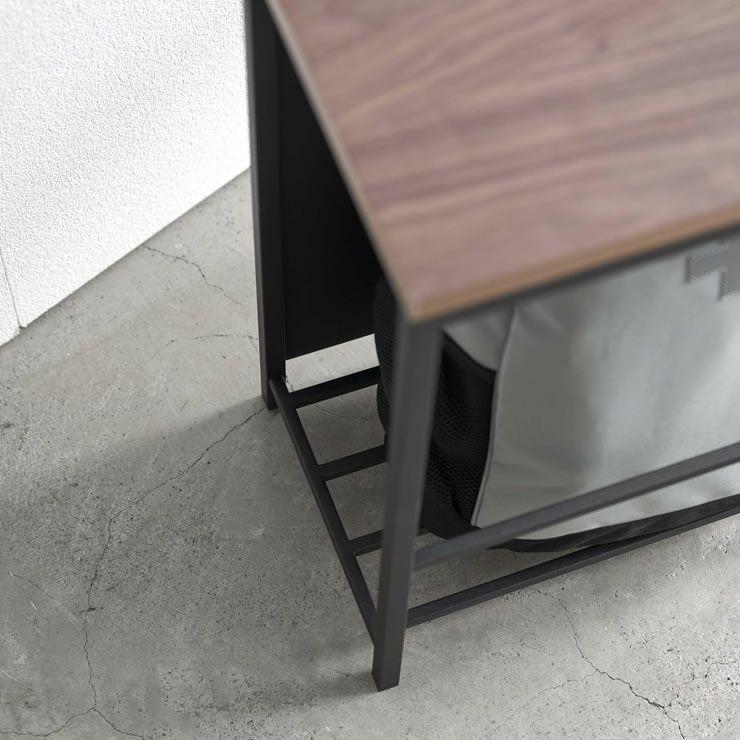 山崎実業収納付き玄関ベンチ tower（タワー）マスクや鍵類をおいたり花瓶などを飾るテーブルとしても役立ちます