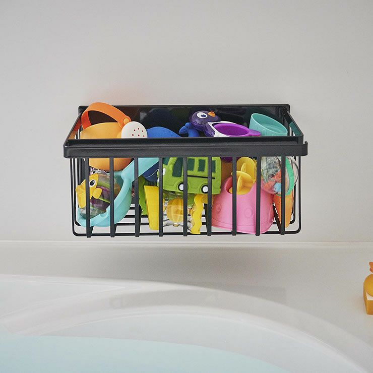 山崎実業マグネットバスルームバスケット tower（タワー）は水切れが良く乾きやすいデザインで通気性は抜群