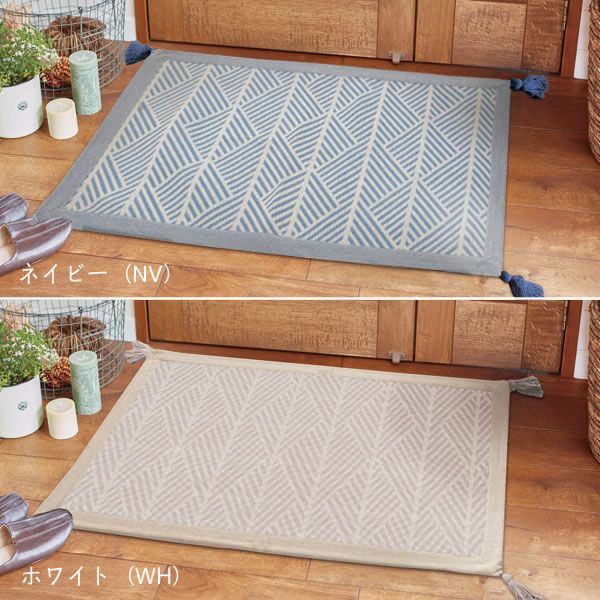 湿気に強く通気性も良い天然素材のインド綿の玄関マット