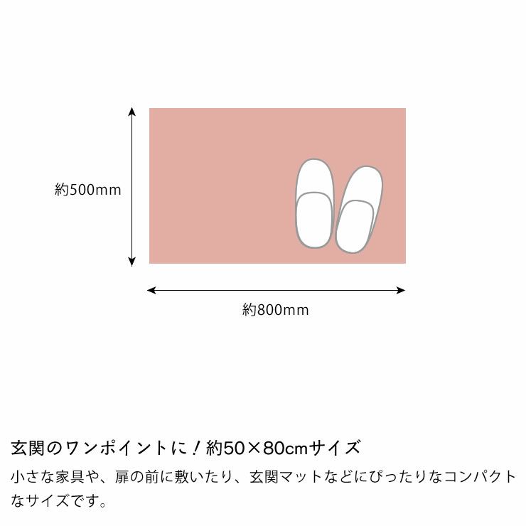 玄関のワンポイントに！約50×80cmサイズのインド綿の玄関マット