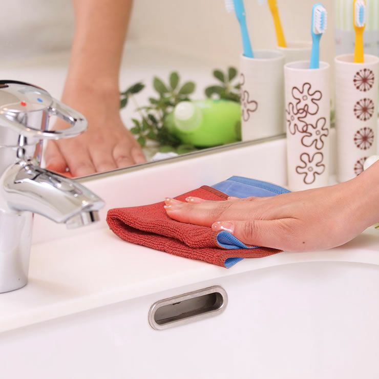 MQ・Duotexプレミアムダブルクロスは洗面台掃除にも便利