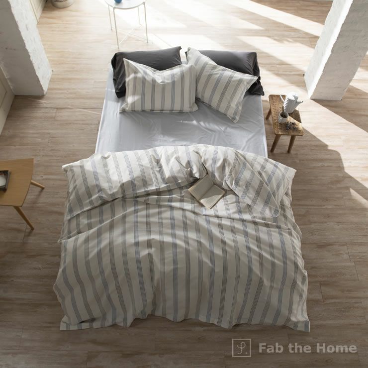 シンプルなヘリンボーン織りストライプの枕カバー（43×63cm用）_詳細12