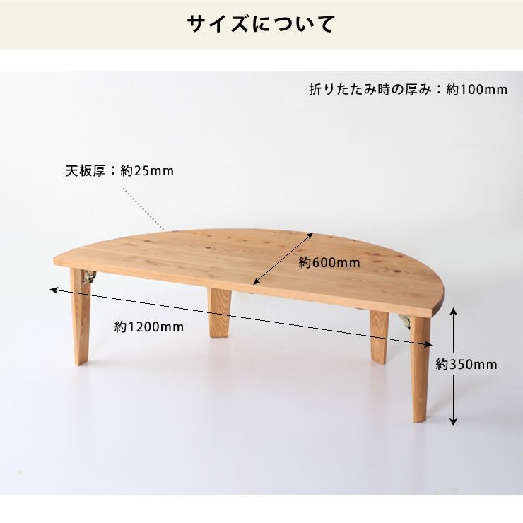テーブルのサイズについて