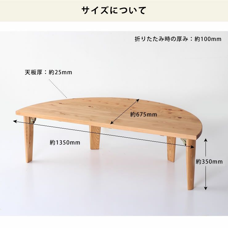 テーブルのサイズについて