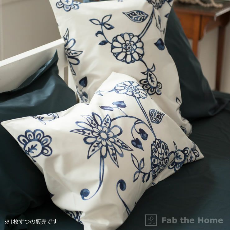 更紗模様のようなフラワープリントの枕カバー（43×63cm用）_詳細14