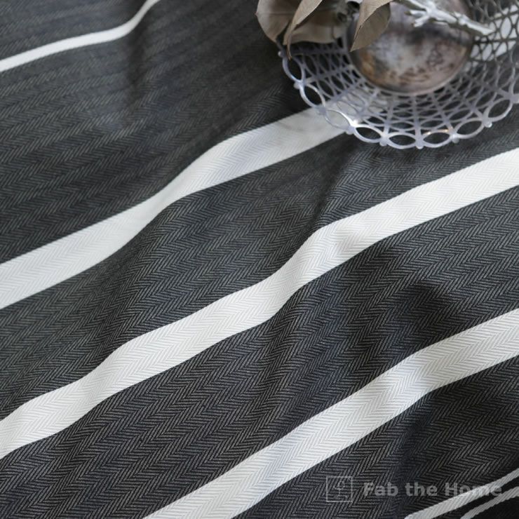 ヘリンボーン織りが心地よいモノトーンボーダーの掛け布団カバーダブルサイズ（190×210cm）_詳細17