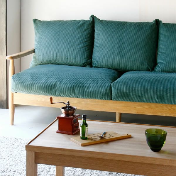 北欧風 天然木フレームソファ 1P 2P 3P / 【Bassum】バッスム 3人掛け  