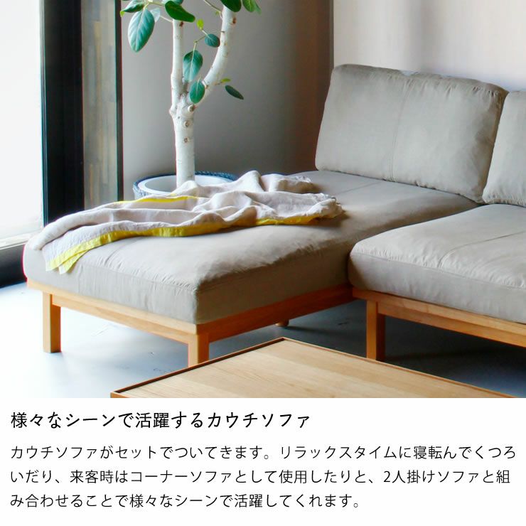様々なシーンで活躍するカウチソファがついている2人掛けソファー
