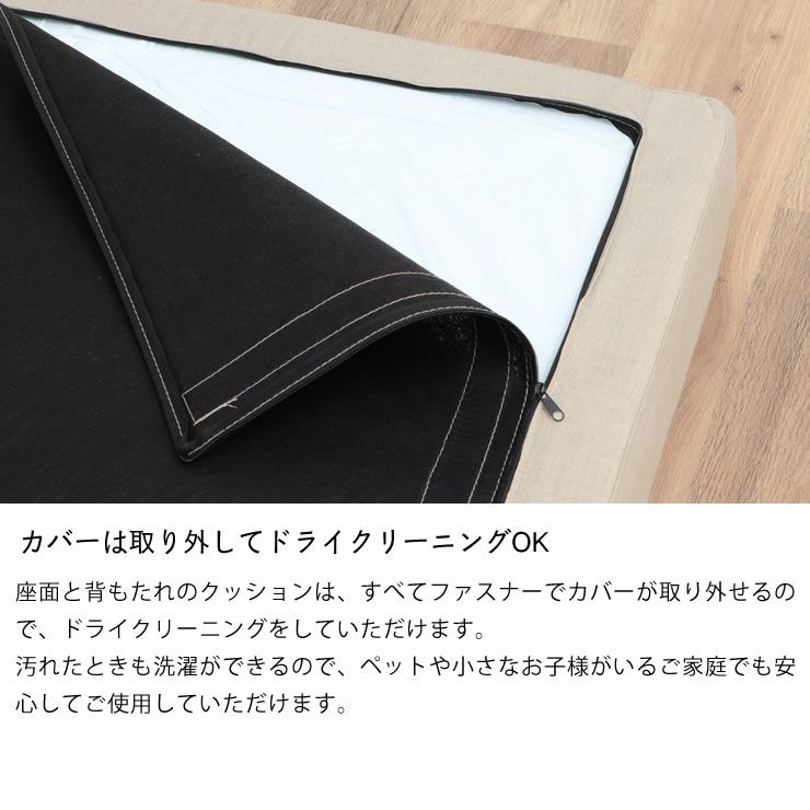 カバーは取り外してドライクリーニングOKな2人掛けソファー+カウチソファーセット