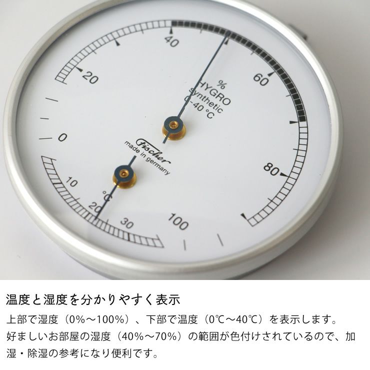 温度と湿度を分かりやすく表示する温湿度計