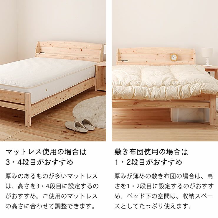 マットレス・敷き布団どちらも使いやすいすのこベッド