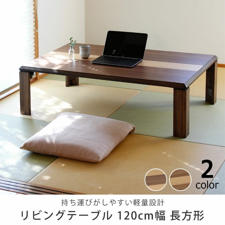持ち運びがしやすい軽量設計のリビングテーブル