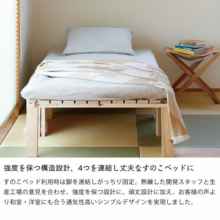強度を保つ構造設計の分割式すのこベッド