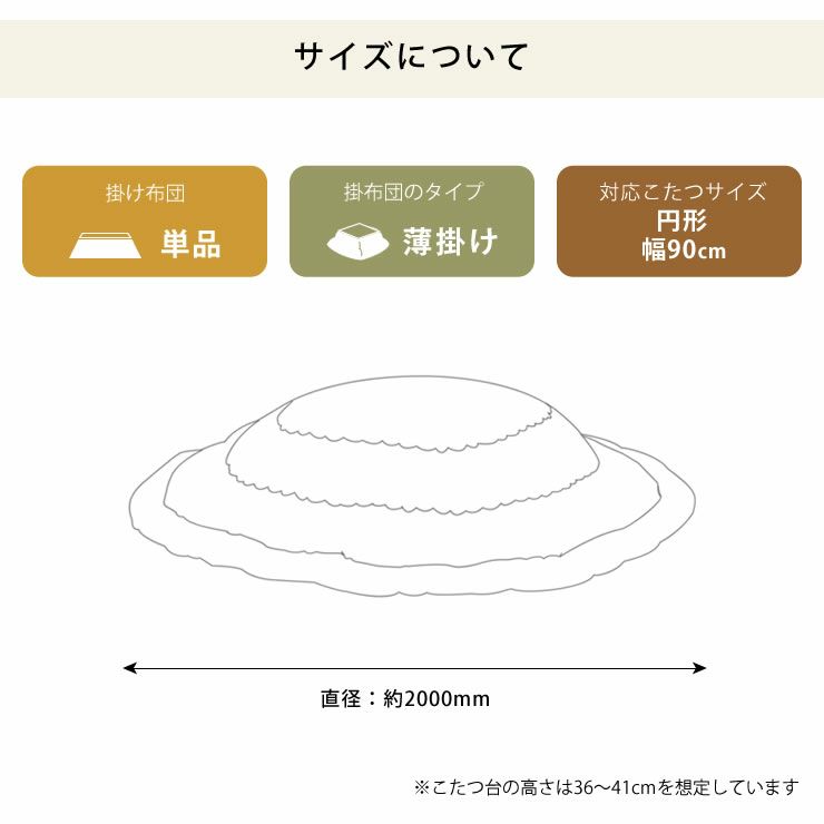 こたつ布団のサイズについて