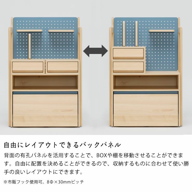 自由にレイアウトできるバックパネルのマルチラック