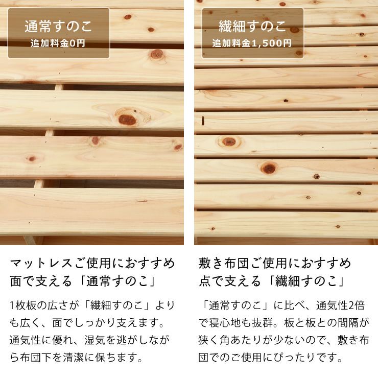 通常すのこと繊細すのこが選べるジョイントすのこ