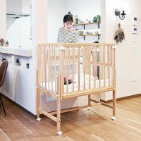 赤ちゃんの様子も安心して見れるそいねーるミニベビーベッド