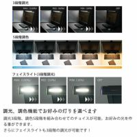 モニターライトは調光、調色機能でお好みの灯りを選べます