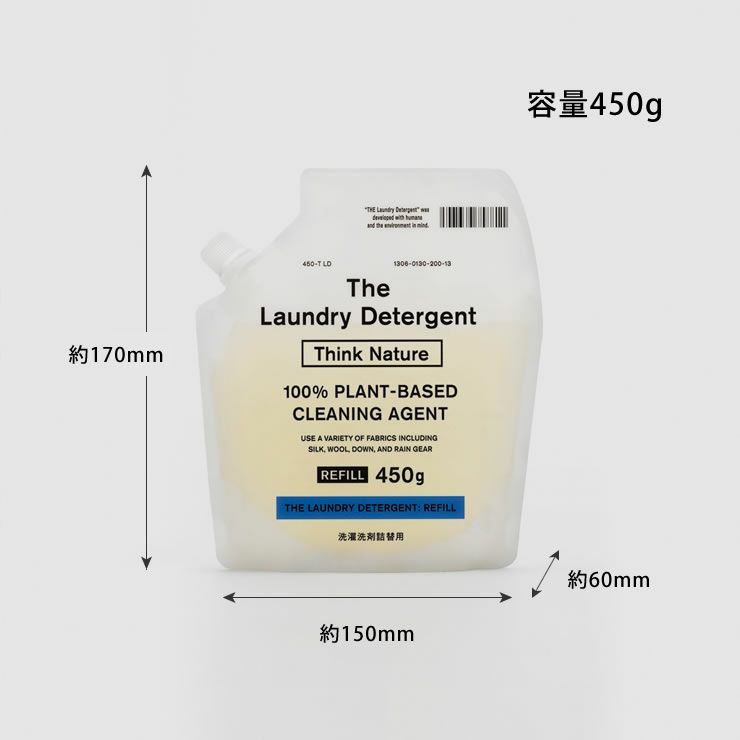 THE洗濯洗剤詰め替え用のサイズ