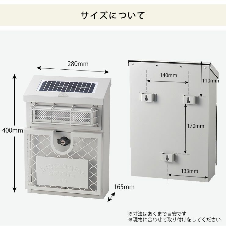 壁掛けポストインダストリアルのサイズについて