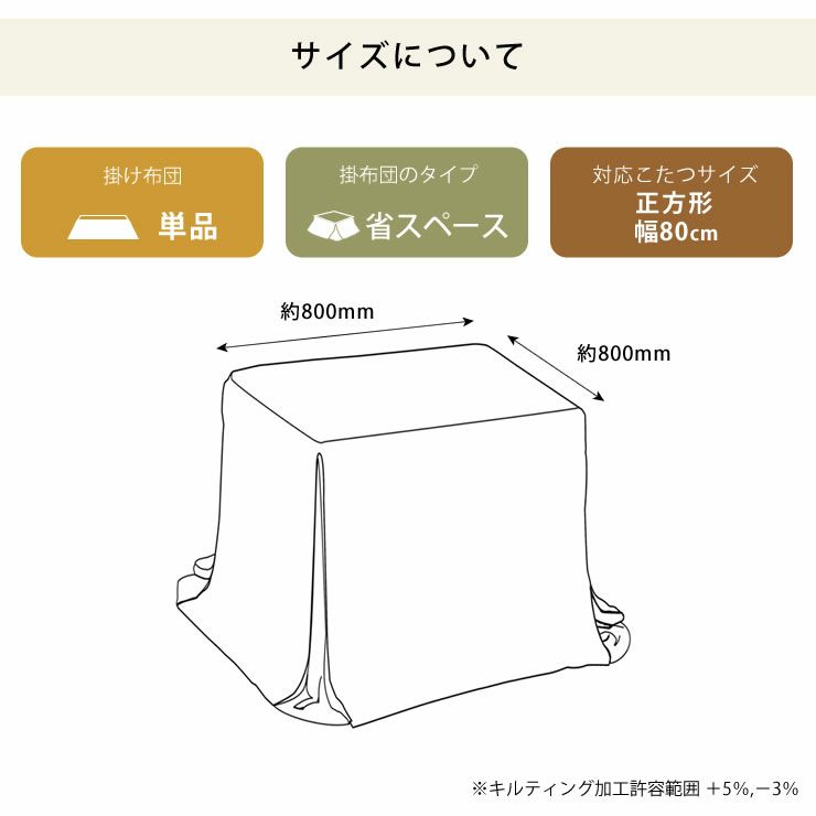 ハイタイプ用こたつ掛け布団のサイズ