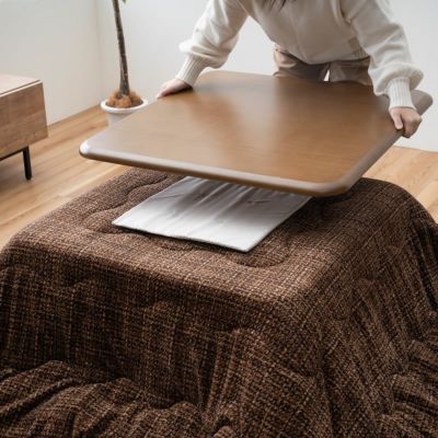 ダイニングコタツ 80×80cm 正方形 手元コントローラー ブラウン （BR