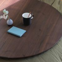 コタツ天板・こたつ天板単品円形 90cm丸木製（サク こたつ天板