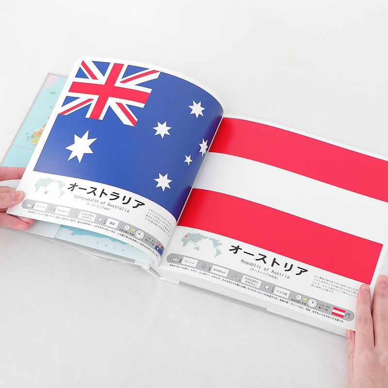 大胆で贅沢なレイアウトの完全版・国旗のえほん