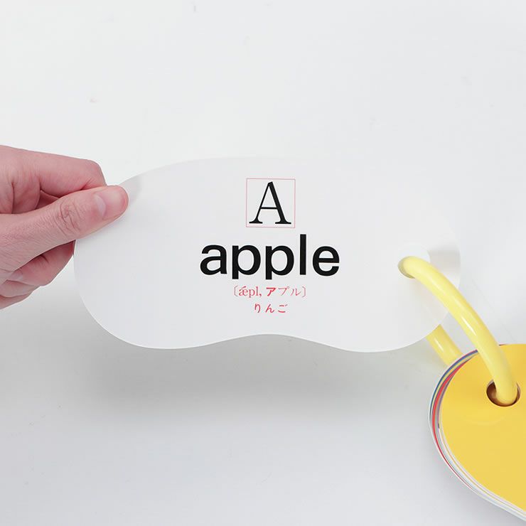 裏面には大きなアルファベットと英語表記、発音記号、読み方が書かれているリングカード・ＡＢＣのイメージ2