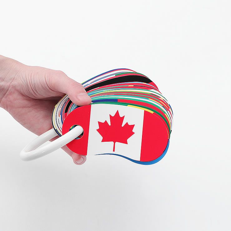 やさしい温かみのあるリングカード・せかいじゅうの国旗のイメージ1