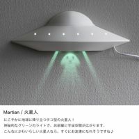 にこやかな火星人のUFOウォールライト（Martian）
