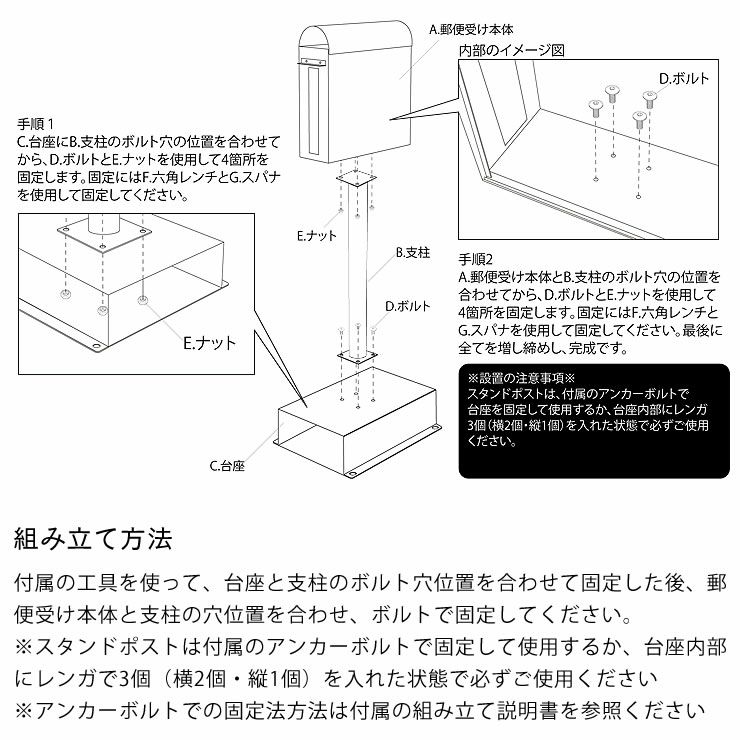 スタンドポストの組み立て方法