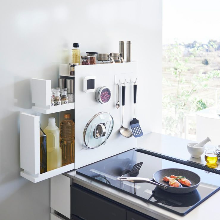 隠せる調味料ラック tower　ホワイトの使用イメージ