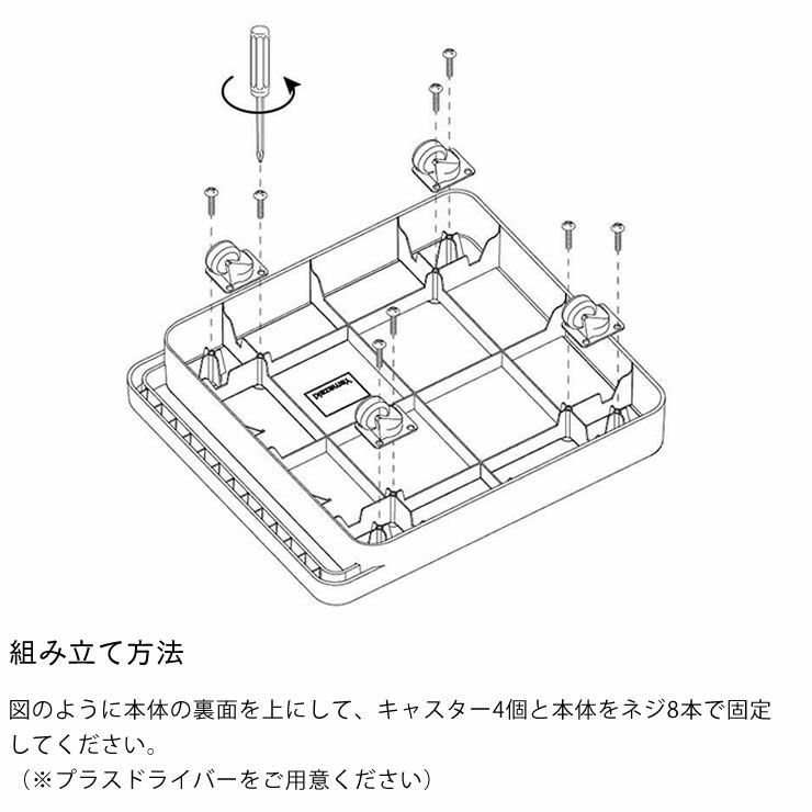 山崎実業の自立する台車の組み立て方法について