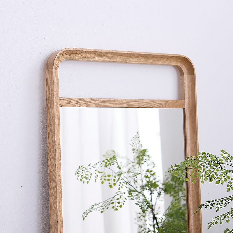 美しい木目のオーク無垢材を使用したオーク材の大型ミラー