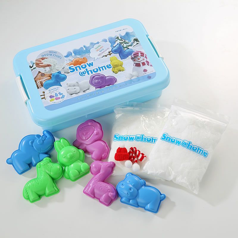 スノーアットホームアニマルは押し型・マフラー・帽子付き