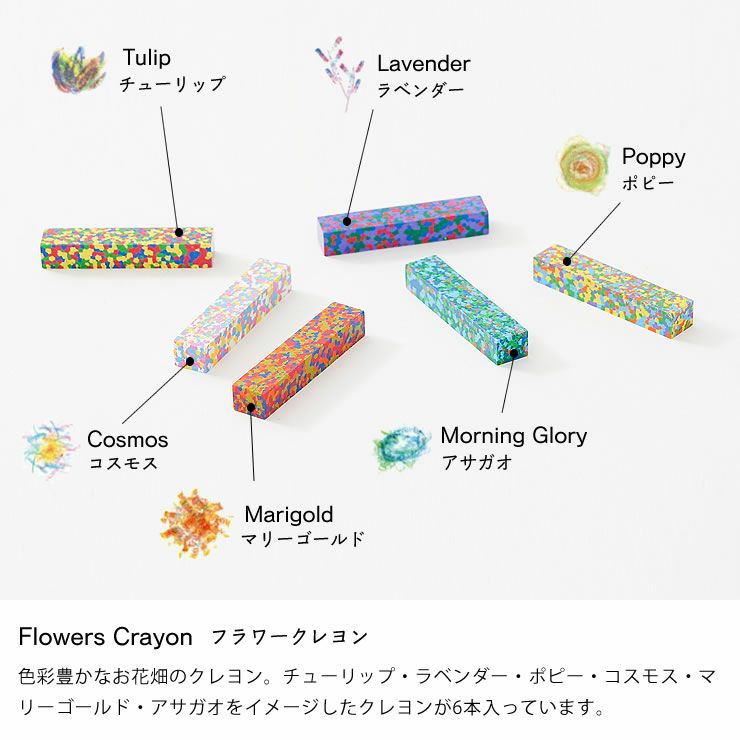 ドットフラワークレヨンのカラーについて