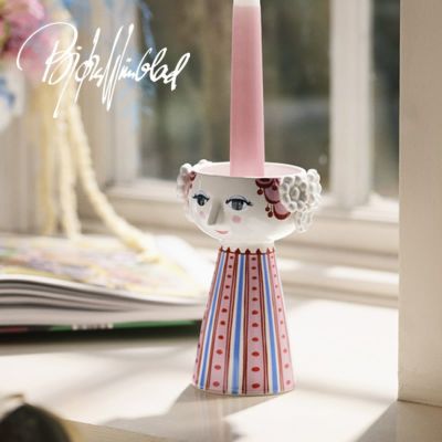 BJORN WIINBLAD（ビヨン・ヴィンブラッド）<br>エヴァ　キャンドルホルダー<br>ダスティレッド　高さ14cm