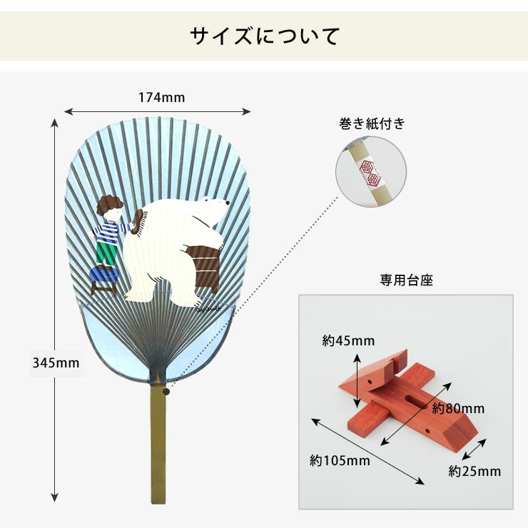 水うちわ小判型のサイズ