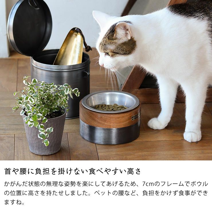 首や腰に負担を掛けない食べやすい高さのネコ用食器