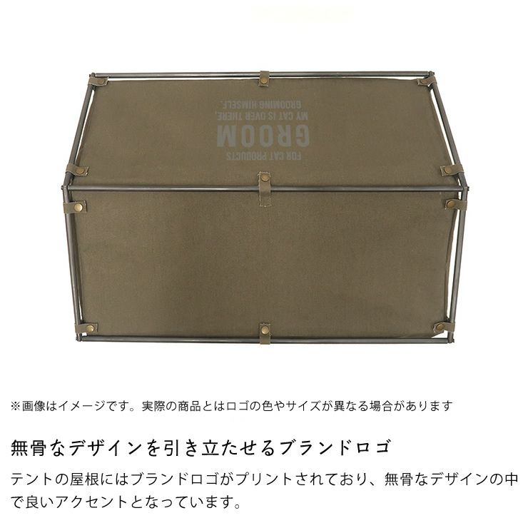 無骨なデザインを引き立たせるブランドロゴ
