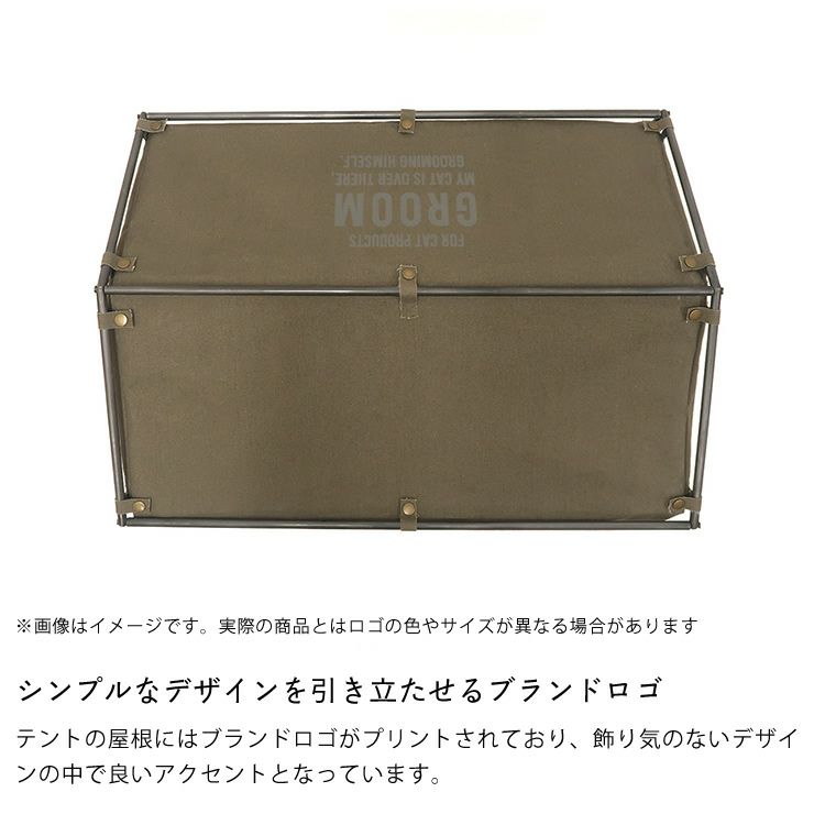 無骨なデザインを引き立たせるブランドロゴ