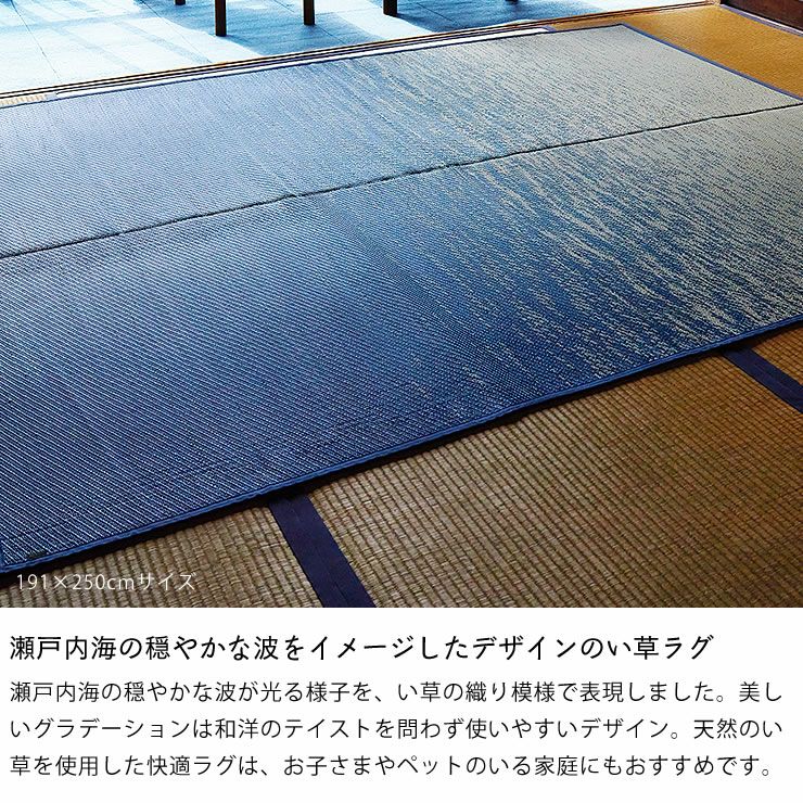瀬戸内の穏やかな海をイメージしたい草ラグ