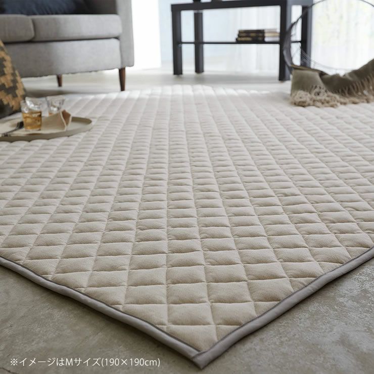 ヘリンボーン柄キルトラグのキルトイメージ